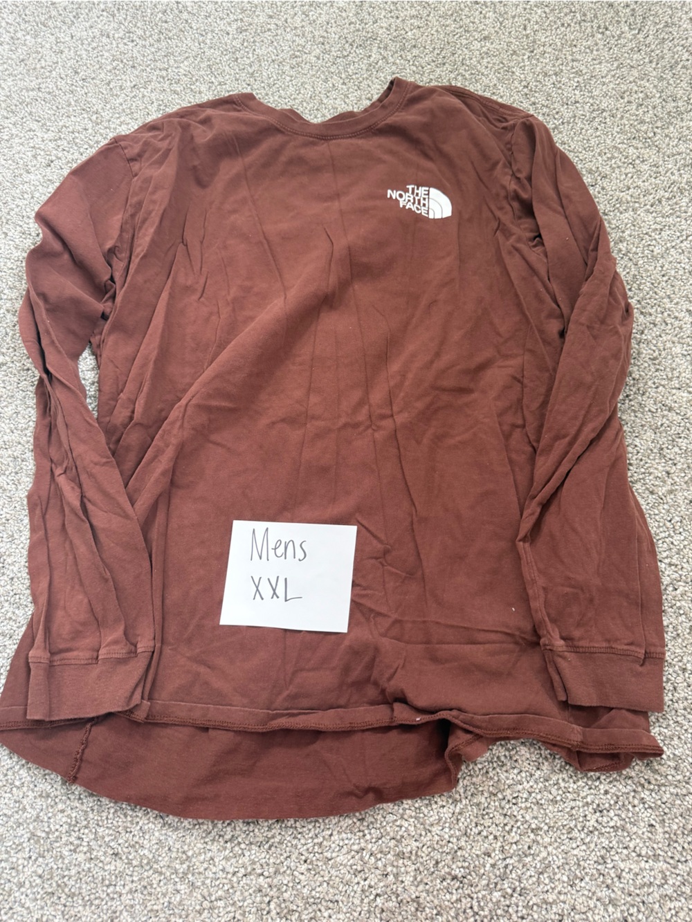The North Face Men's Long-Sleeve Crewneck in Rust Brown